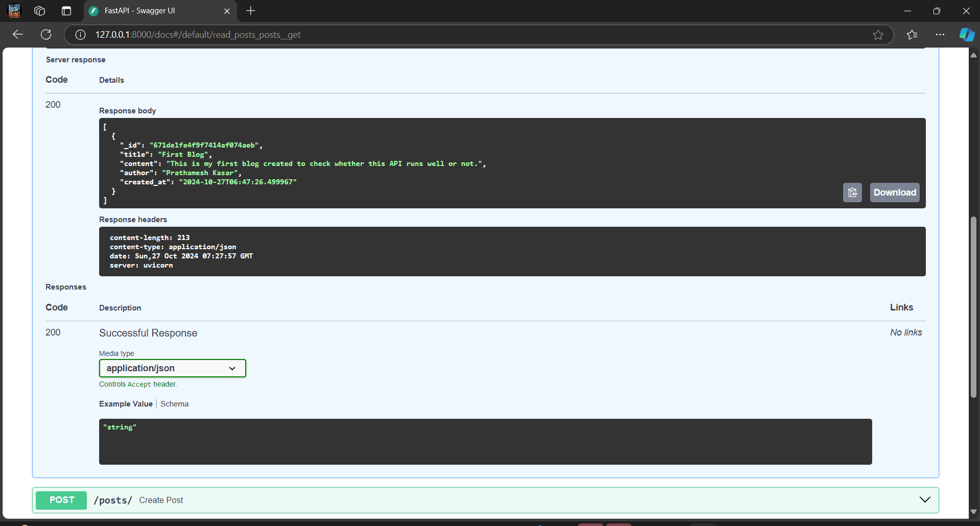 School Blog API screenshot 3 of 5